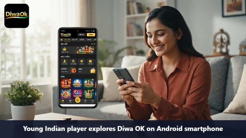 Young Indian player explores Diwa OK on Android smartphone